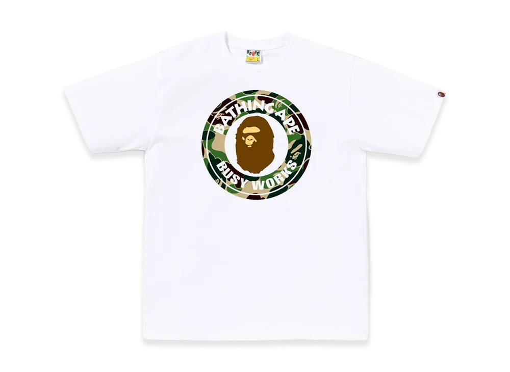 A BATHING APE ABC Camo Busy Works Tee "White/Green"
