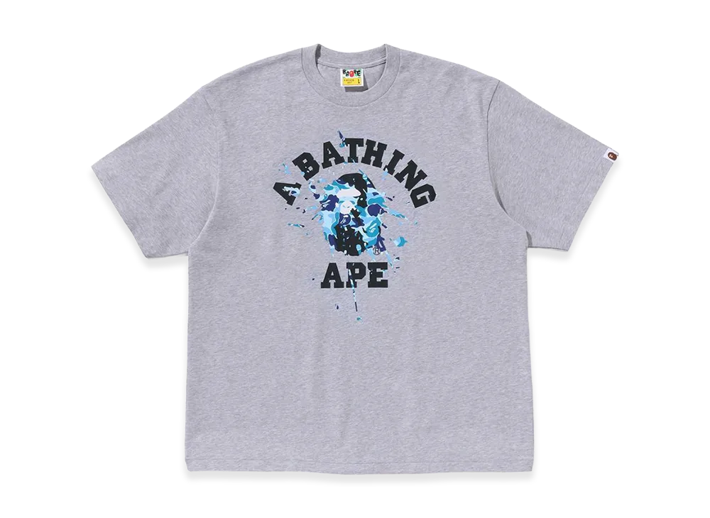 A BATHING APE ABC Camo Splash College Relaxed Fit Tee "Gray"