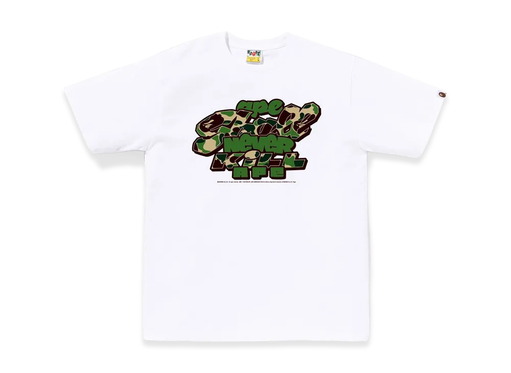 A BATHING APE ABC Camo Toon Asnka Tee "White/Green"