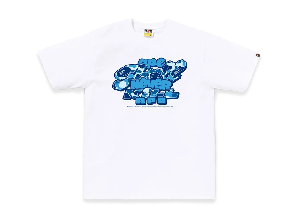 A BATHING APE ABC Camo Toon Asnka Tee "White/Blue"