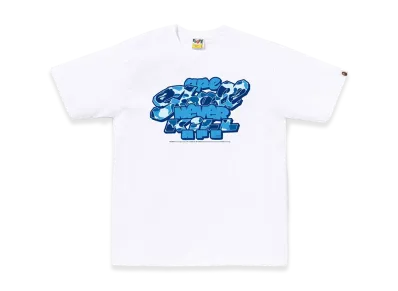 A BATHING APE ABC Camo Toon Asnka Tee "White/Blue"