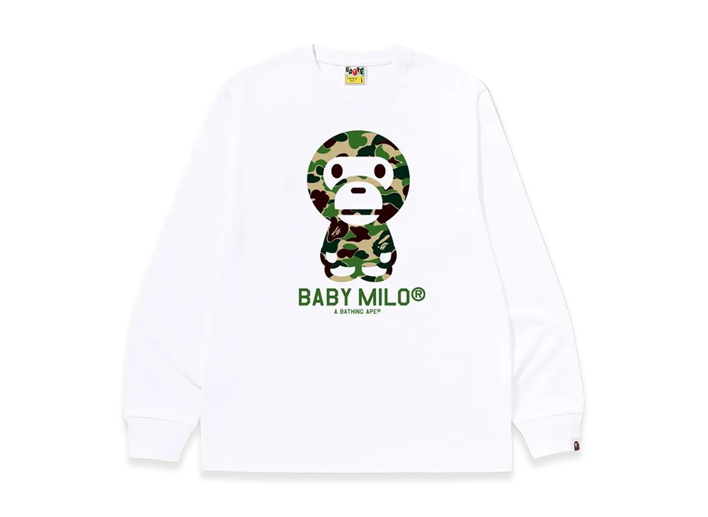 A BATHING APE ABC Camo Baby Milo LS Tee "White/Green"