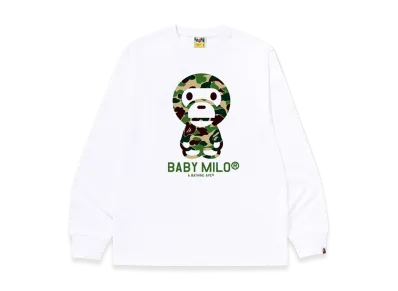 A BATHING APE ABC Camo Baby Milo LS Tee "White/Green"