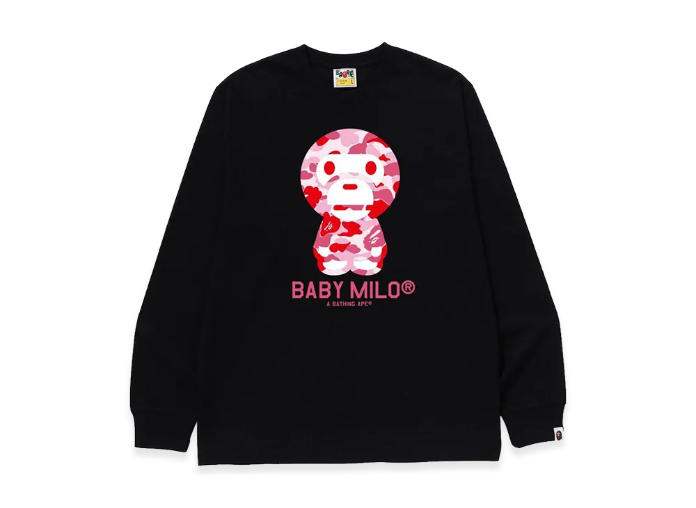A BATHING APE ABC Camo Baby Milo LS Tee "Black/Pink"