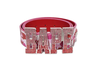 A BATHING APE ABC Camo Bape Leather Belt "Pink"