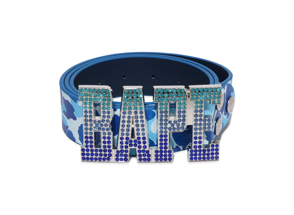 A BATHING APE ABC Camo Bape Leather Belt "Blue"