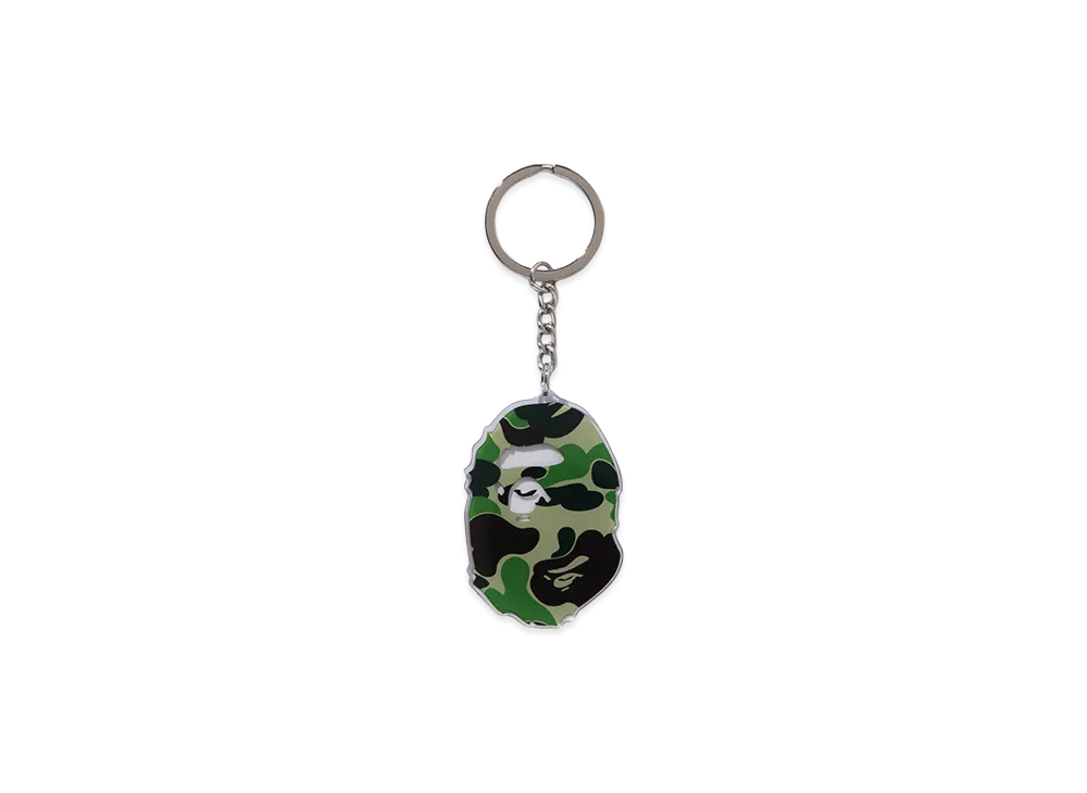 A BATHING APE ABC Camo Ape Head Acrylic Keychain "Green"