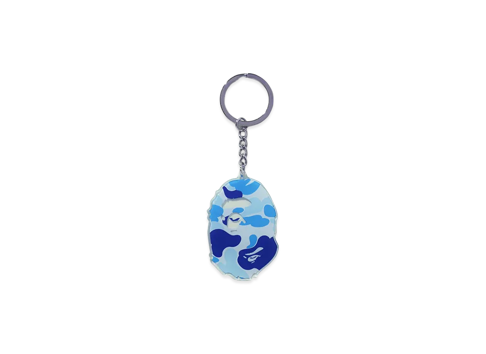 A BATHING APE ABC Camo Ape Head Acrylic Keychain "Blue"