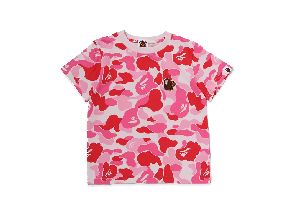A BATHING APE Kids ABC Camo Ape & Milo One Point Tee "Pink"