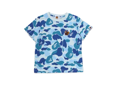A BATHING APE Kids ABC Camo Ape & Milo One Point Tee "Blue"