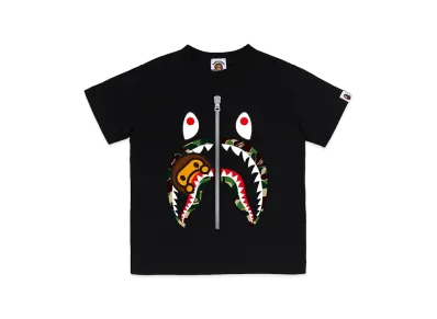 A BATHING APE Kids ABC Camo Milo Shark Tee "Black/Green"