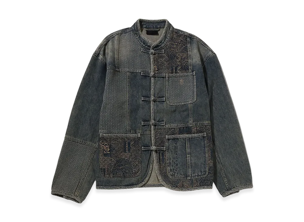 A BATHING APE Bape Black Sashiko Patchwork Shirt "Lightindi"
