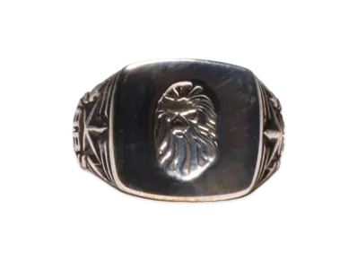 A BATHING APE Bape Black Item #1 Mad Face Signet Ring "Silver"