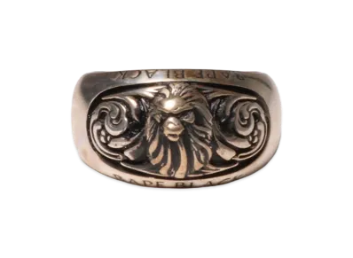 A BATHING APE Bape Black Item #12 Mad Face Ring "Silver"