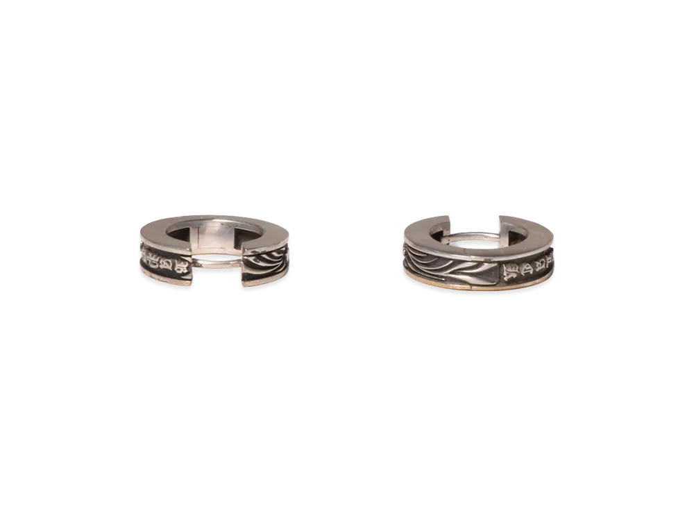 A BATHING APE Bape Black Item #10 Mad Face Ear Ring With Stone "Silver"