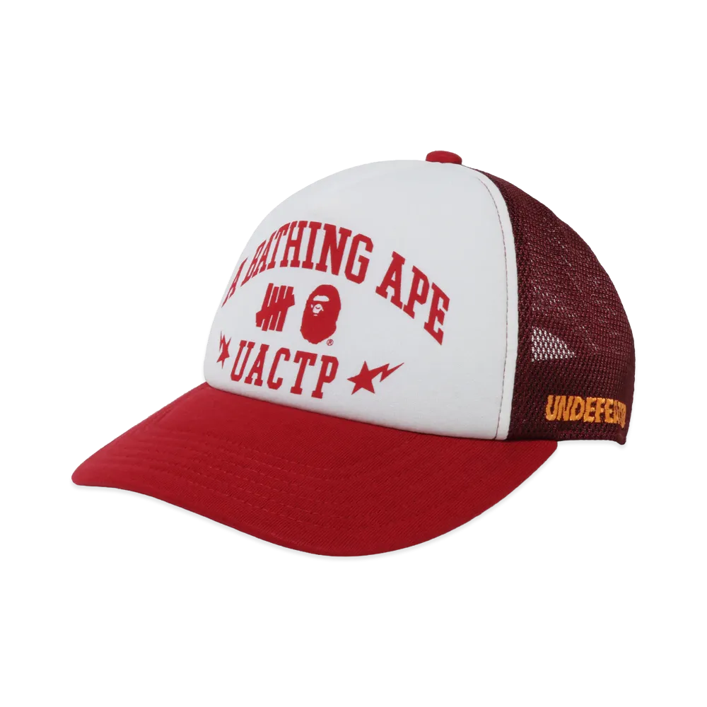 A BATHING APE x UNDEFEATED Mesh Cap "Red"