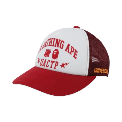 A BATHING APE x UNDEFEATED Mesh Cap "Red"