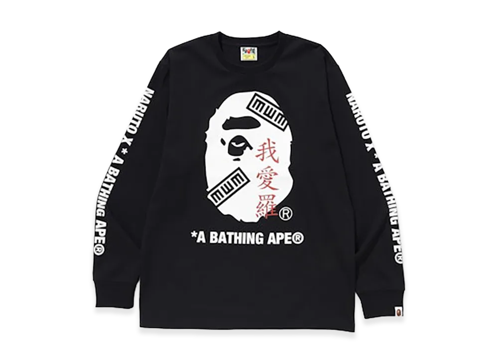 A BATHING APE x Naruto Ape Head L/S Tee "Black"