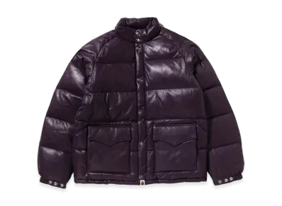 A BATHING APE Leather Classic Down Jacket "Purple"