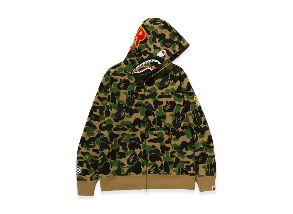 A BATHING APE ABC Camo 2nd Shark Full Zip Hoodie "Green"