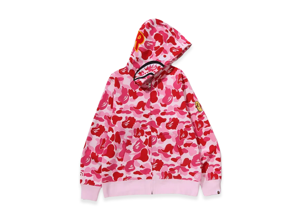 A BATHING APE ABC Camo 2nd Shark Full Zip Hoodie "Pink"