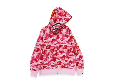 A BATHING APE ABC Camo 2nd Shark Full Zip Hoodie "Pink"