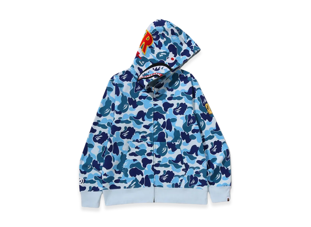 A BATHING APE ABC Camo 2nd Shark Full Zip Hoodie "Blue"