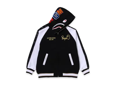 A BATHING APE Bape Souvenir Shark Zip Hoodie "Black"