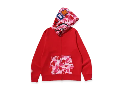 A BATHING APE ABC Camo Shark Full Zip Hoodie "Red"