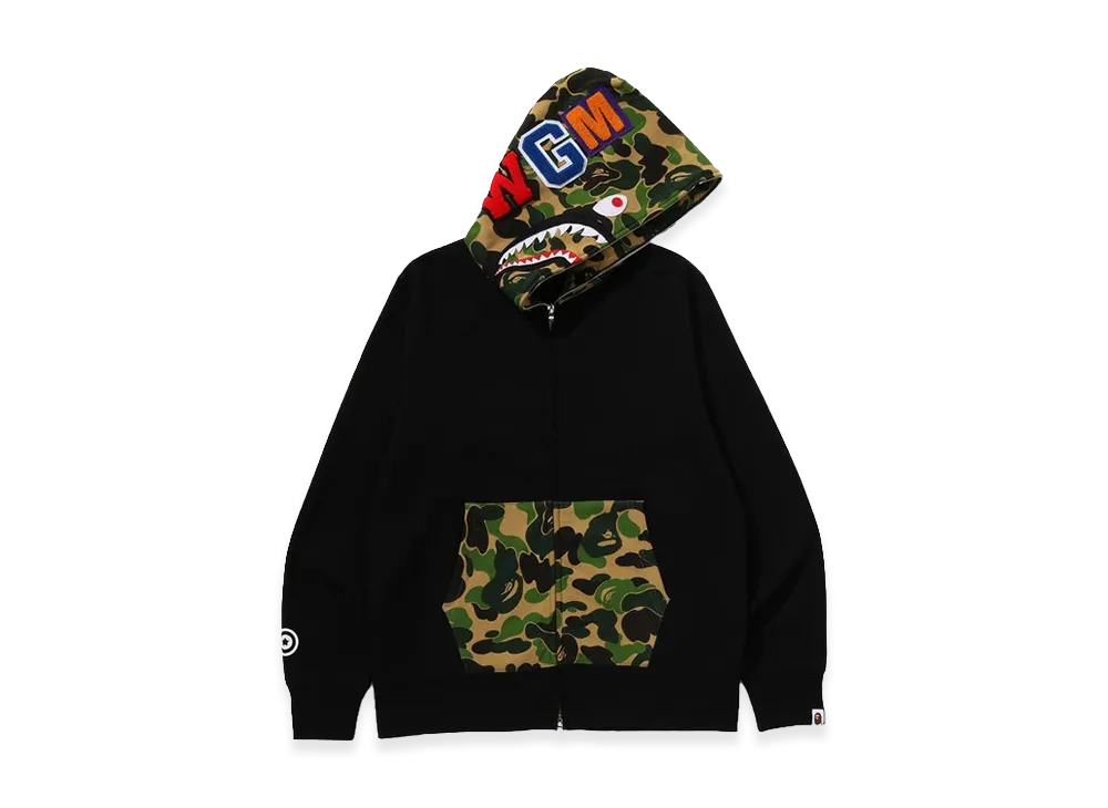 A BATHING APE ABC Camo Shark Full Zip Hoodie "Black"