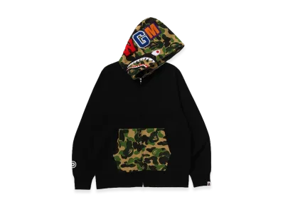 A BATHING APE ABC Camo Shark Full Zip Hoodie "Black"