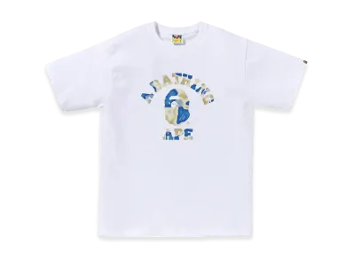 A BATHING APE Liquid Camo College Tee "White/Blue"