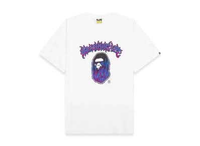 A BATHING APE Mad Flame Ape Head Relaxed Fit Tee "White"