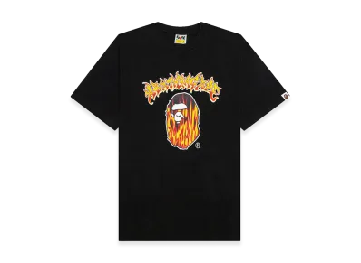 A BATHING APE Mad Flame Ape Head Relaxed Fit Tee "Black"