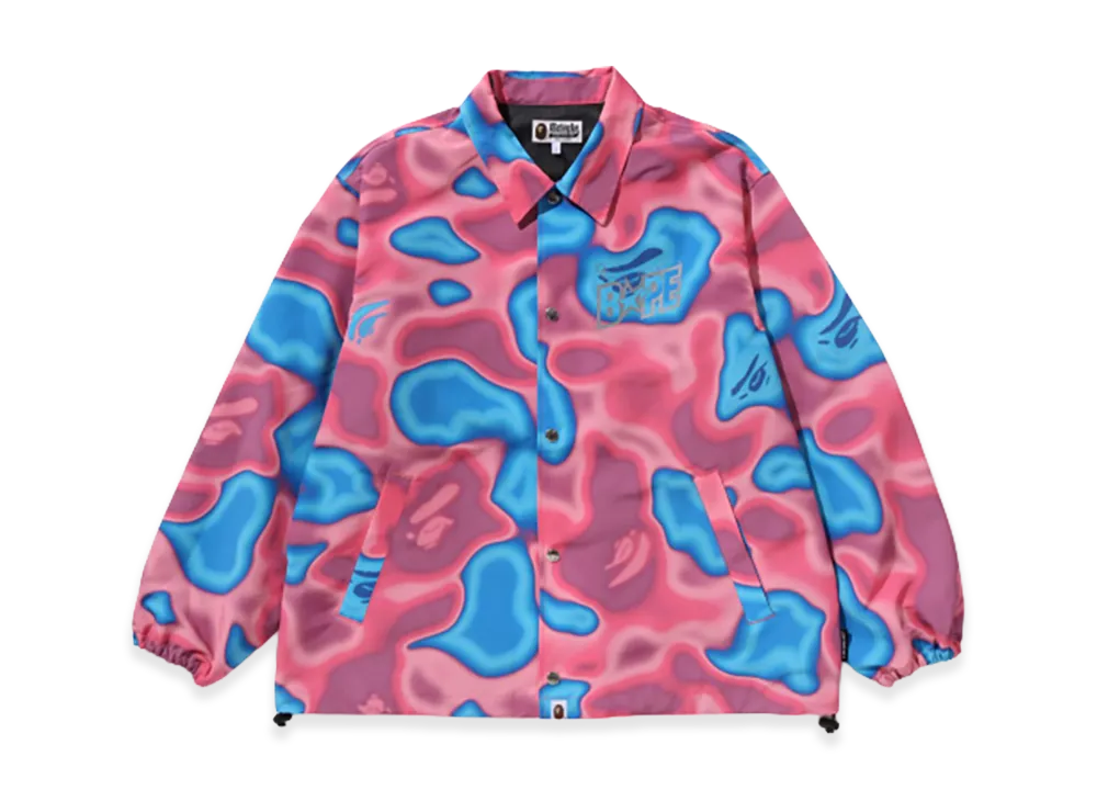 A BATHING APE Liquid Camo Bape Sta Relaxed Fit Coach Jacket "Pink"