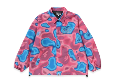 A BATHING APE Liquid Camo Bape Sta Relaxed Fit Coach Jacket "Pink"