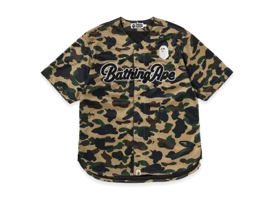 A BATHING APE 1st Camo Baseball Shirt "Yellow"