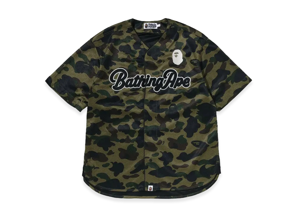A BATHING APE 1st Camo Baseball Shirt "Green"