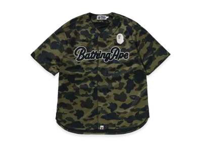 A BATHING APE 1st Camo Baseball Shirt "Green"