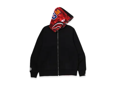 A BATHING APE Color Camo Reversible Shark Full Zip Hoodie "Red"