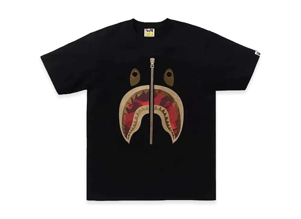 A BATHING APE Color Camo Shark Tee (SS24) "Black/Red"