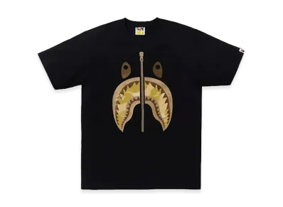 A BATHING APE Color Camo Shark Tee (SS24) "Black/Yellow"