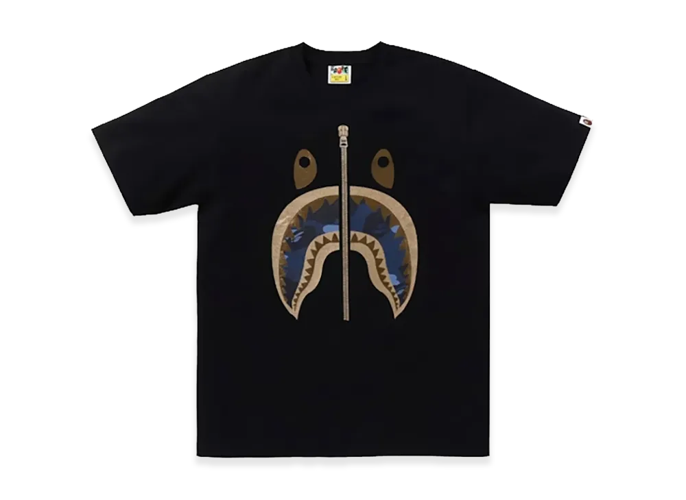 A BATHING APE Color Camo Shark Tee (SS24) "Black/Navy"