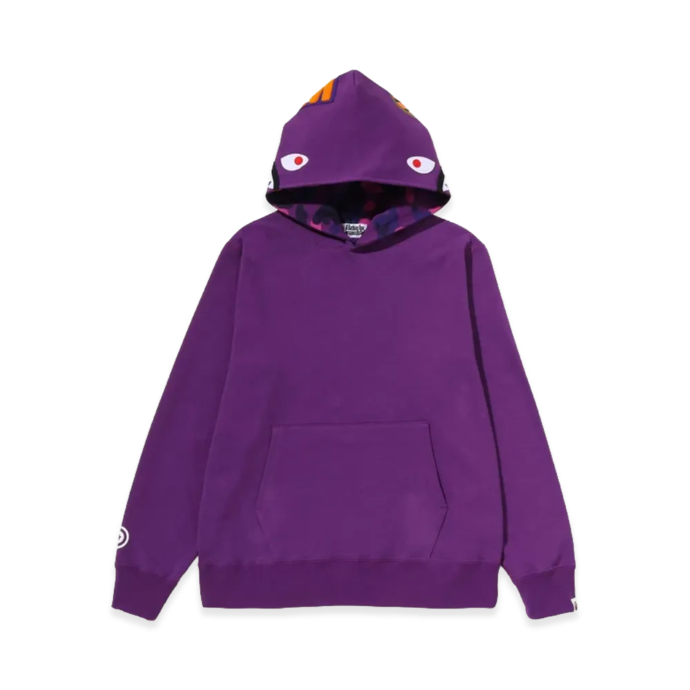A BATHING APE Color Camo Shark Pullover Hoodie "Purple"