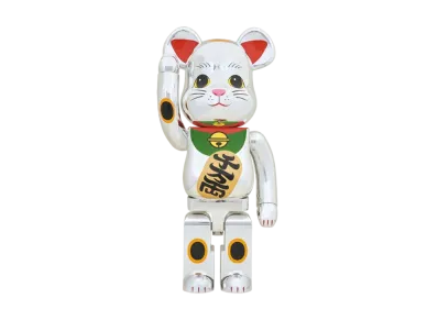 Bearbrick Maneki Neko Silver Plating 1000%