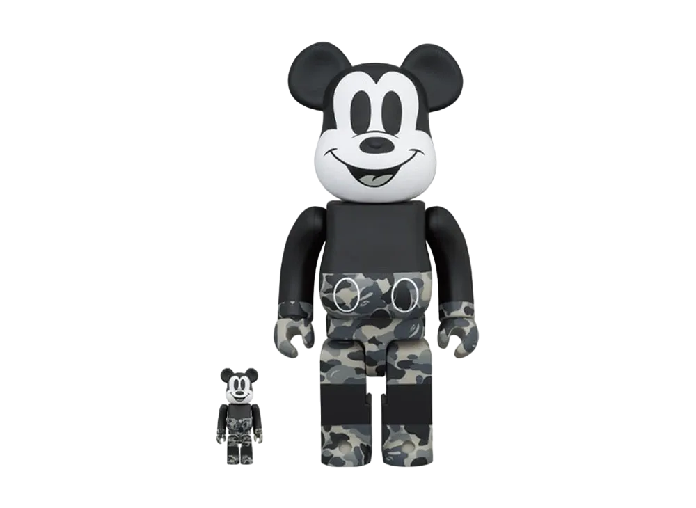 Bearbrick x Bape Mickey Mouse Monotone 100% & 400%