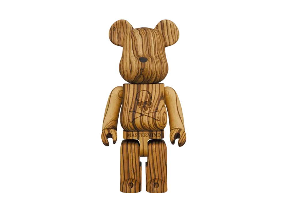 Bearbrick x mastermind JAPAN Karimoku Zebra Wood 400%