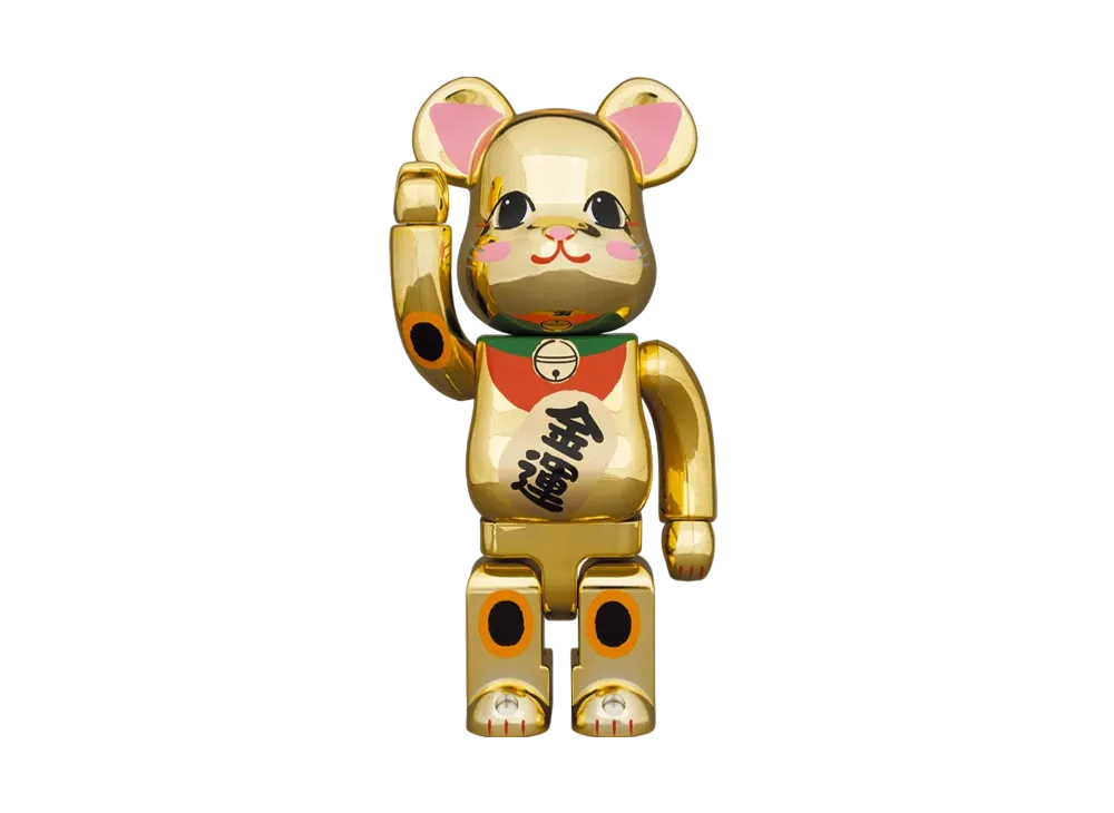 Bearbrick Maneki Neko Gold Luck Gold Plating 2 400%