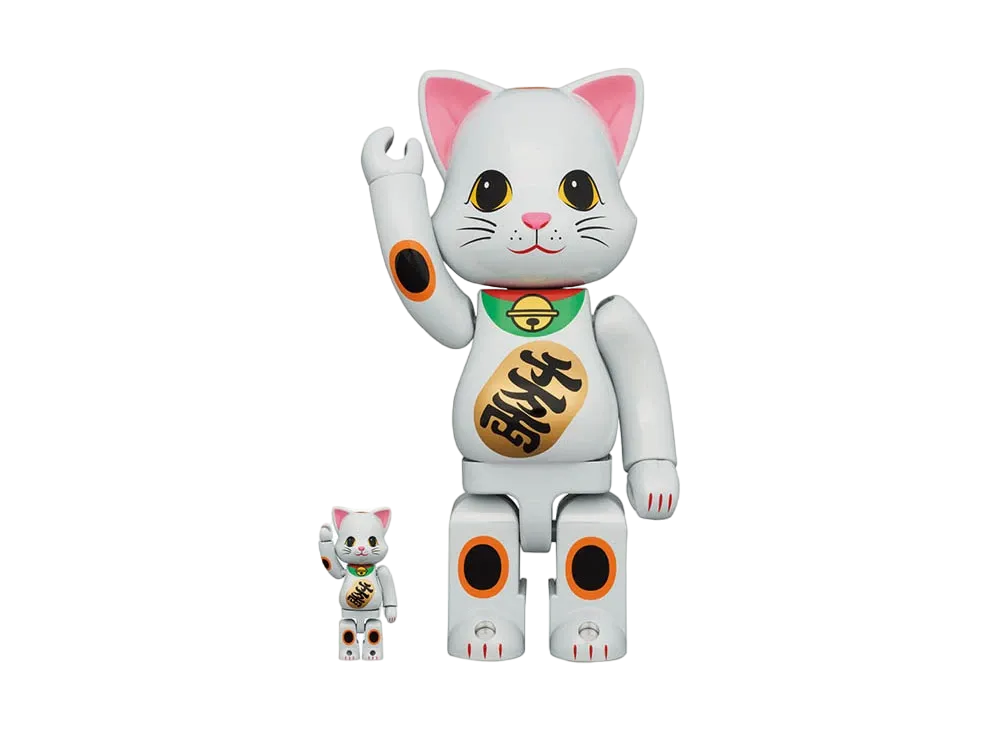 Bearbrick Maneki Neko White Plating 100% & 400%