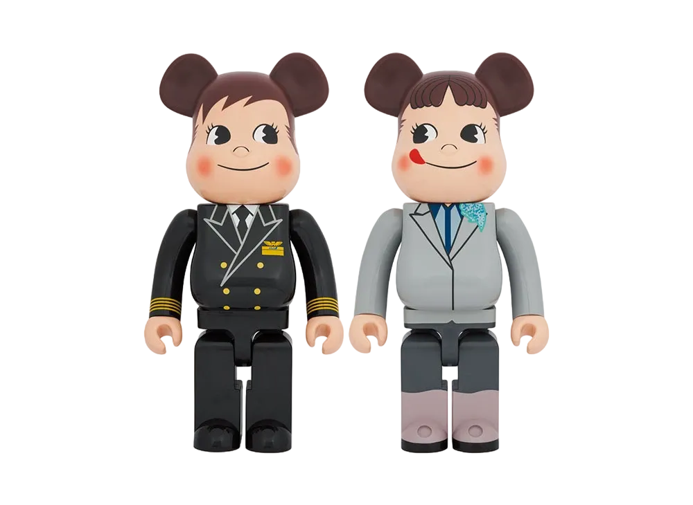 Bearbrick for ANA CAPTAIN Poko-chan & CA the 10th generation Peko-chan 1000% Set of 2